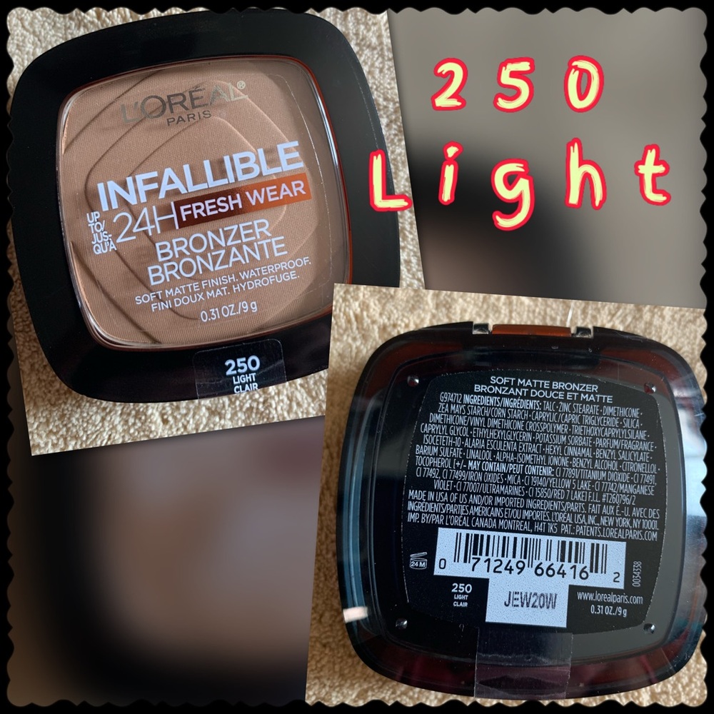 L'Oréal Infallible 24H Fresh Wear 
Soft Matte Bronzer
250-LIGHT